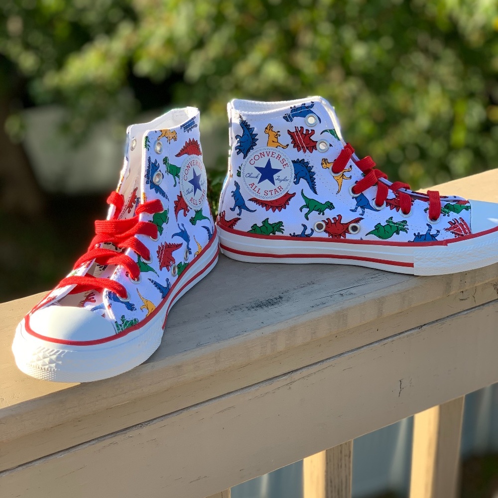 NEW! Kids Dinosaur Converse Hi-Tops
